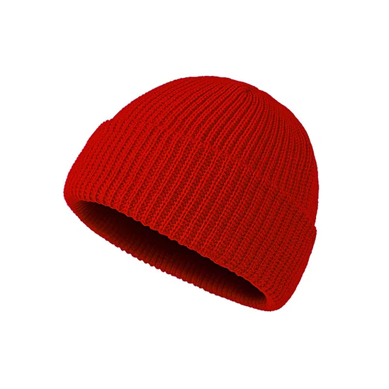 Knitted Hat for Men & Women Caps Wool Fashion Simple Warm Skullies Beanies Solid Autumn Winter Beanie Cap Trendy Style