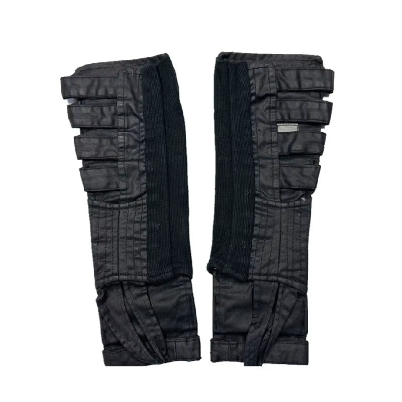 PFNW High Quality Niche Design Black Hollowed Out Pure Cotton Waxed Surface Sleeve Gloves Unisex Techwear Oversleeves 12C1842