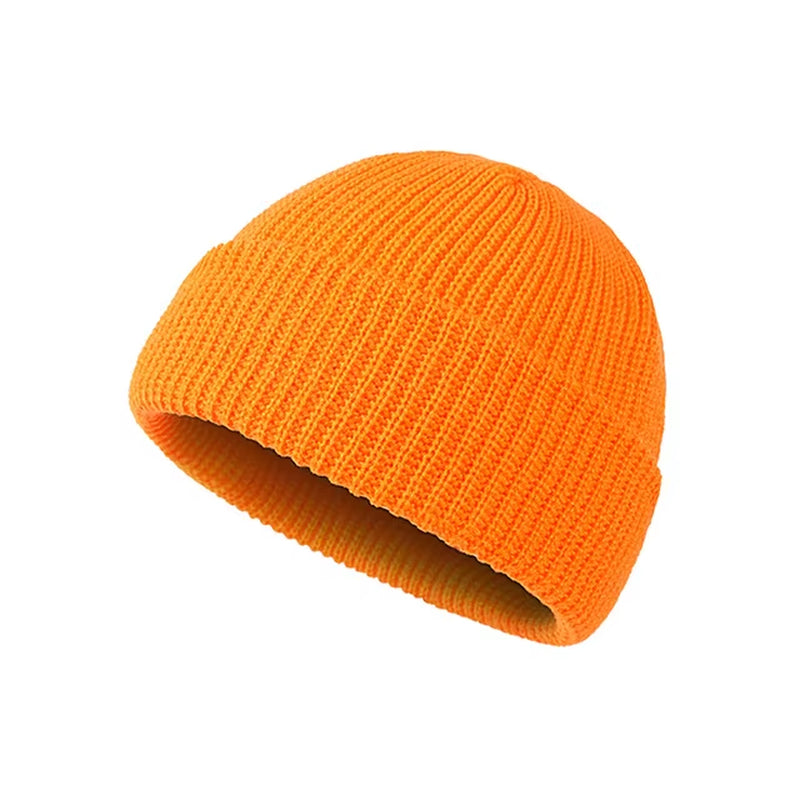 Knitted Hat for Men & Women Caps Wool Fashion Simple Warm Skullies Beanies Solid Autumn Winter Beanie Cap Trendy Style
