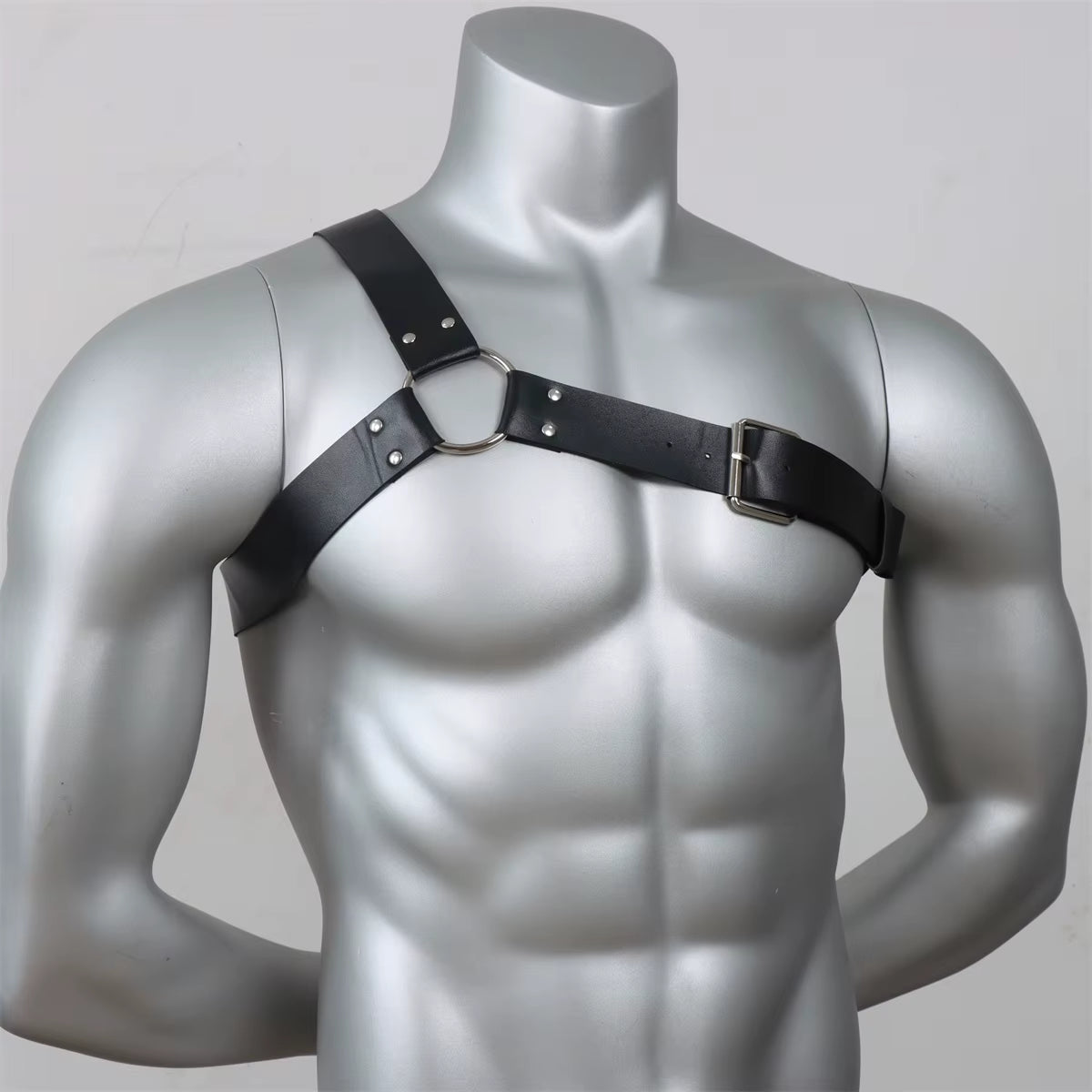 Gothic Men Leather Suspenders Belt Body Bondage Straps Fashion Adjustable Braces Suspender with Metal Clips Punk Harness Belts