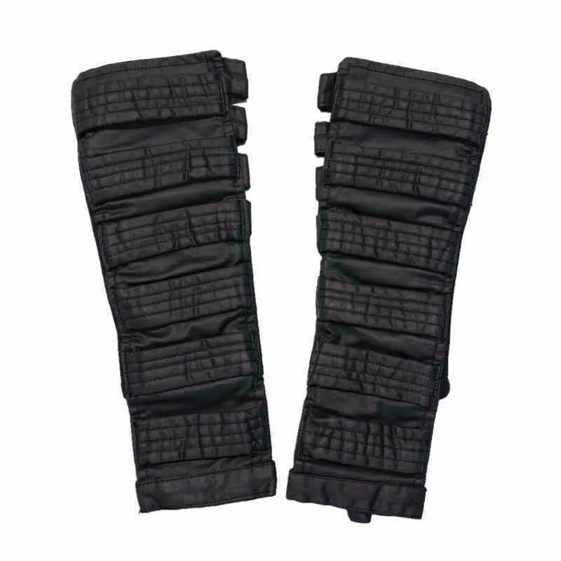 PFNW High Quality Niche Design Black Hollowed Out Pure Cotton Waxed Surface Sleeve Gloves Unisex Techwear Oversleeves 12C1842