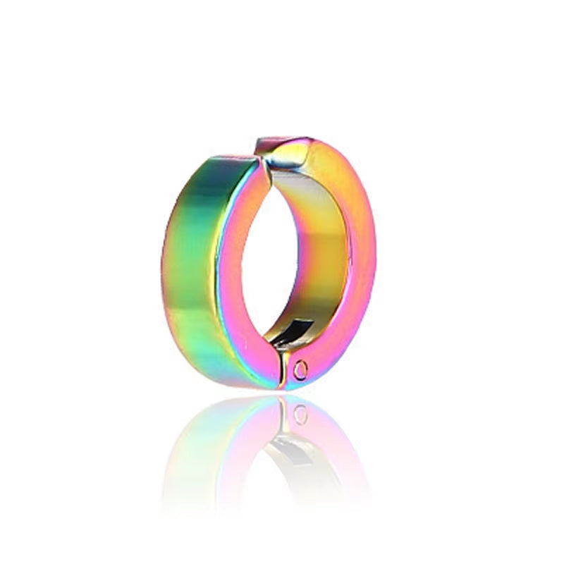 1 Pc Ear Clip Non Piercing Earrings Fake Earrings for Men Circle round Earring Fashion Punk Rock Style Jewelry Gift
