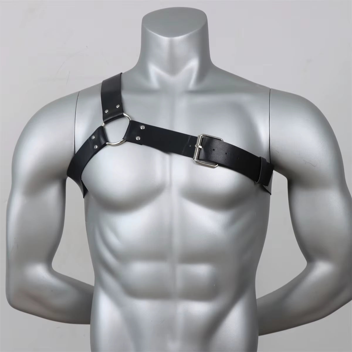 Gothic Men Leather Suspenders Belt Body Bondage Straps Fashion Adjustable Braces Suspender with Metal Clips Punk Harness Belts