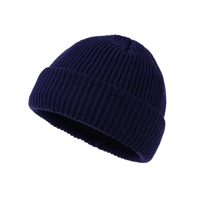 Knitted Hat for Men & Women Caps Wool Fashion Simple Warm Skullies Beanies Solid Autumn Winter Beanie Cap Trendy Style
