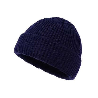 Knitted Hat for Men & Women Caps Wool Fashion Simple Warm Skullies Beanies Solid Autumn Winter Beanie Cap Trendy Style