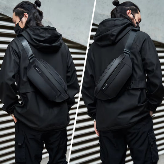 Waterproof Chest Bag, Solid Men'S Crossbody Bag, Daily Phone Shoulder Bag, Travel Sports Sling Bag, Trend Men Fanny Pack