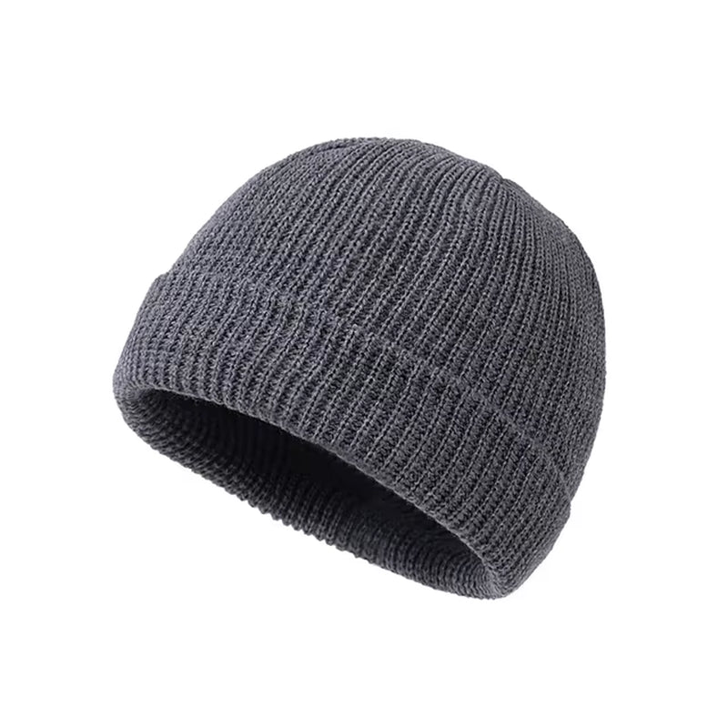 Knitted Hat for Men & Women Caps Wool Fashion Simple Warm Skullies Beanies Solid Autumn Winter Beanie Cap Trendy Style
