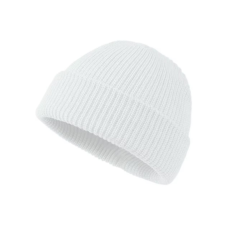 Knitted Hat for Men & Women Caps Wool Fashion Simple Warm Skullies Beanies Solid Autumn Winter Beanie Cap Trendy Style