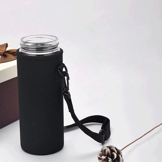 Black Bottle Carrier Insulat Bag Water Bottle Carrier Water Neoprene Holder Shoulder Insulated Pouch Strap Cover Bag S8C9