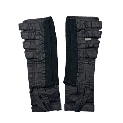 PFNW High Quality Niche Design Black Hollowed Out Pure Cotton Waxed Surface Sleeve Gloves Unisex Techwear Oversleeves 12C1842