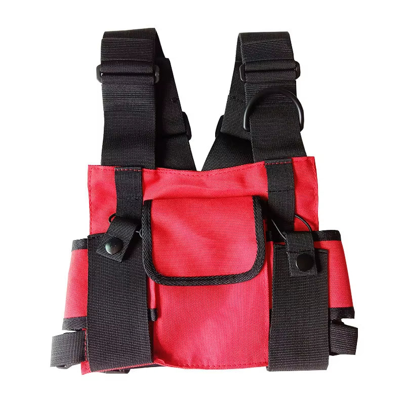 Functional Tactical Chest Bag for Woman Fashion Bullet Hip Hop Vest Streetwear Bags Casual Waist Pack Unisex Black Chest Rig Bag