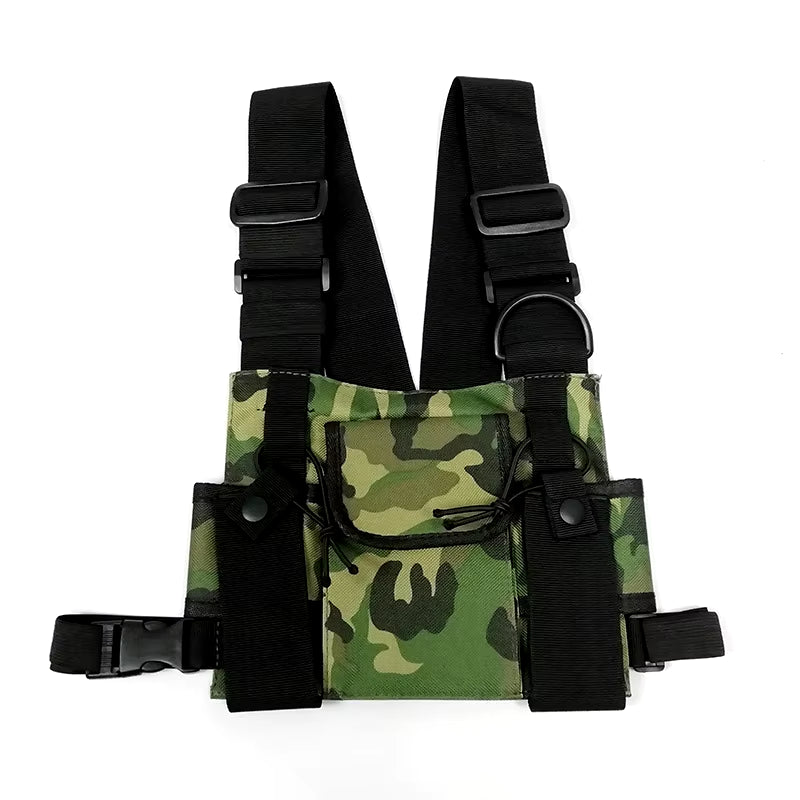 Functional Tactical Chest Bag for Woman Fashion Bullet Hip Hop Vest Streetwear Bags Casual Waist Pack Unisex Black Chest Rig Bag