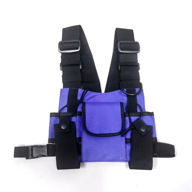 Functional Tactical Chest Bag for Woman Fashion Bullet Hip Hop Vest Streetwear Bags Casual Waist Pack Unisex Black Chest Rig Bag