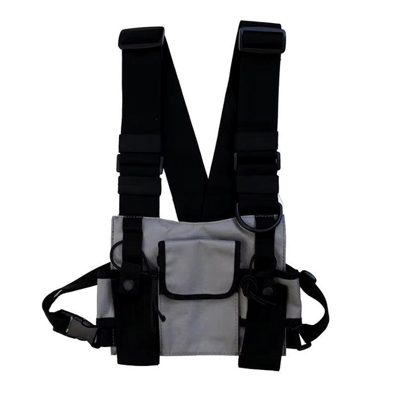 Functional Tactical Chest Bag for Woman Fashion Bullet Hip Hop Vest Streetwear Bags Casual Waist Pack Unisex Black Chest Rig Bag