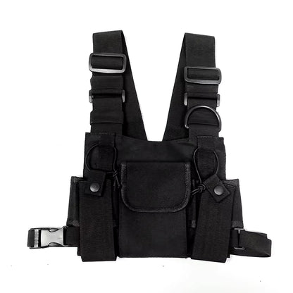 Functional Tactical Chest Bag for Woman Fashion Bullet Hip Hop Vest Streetwear Bags Casual Waist Pack Unisex Black Chest Rig Bag
