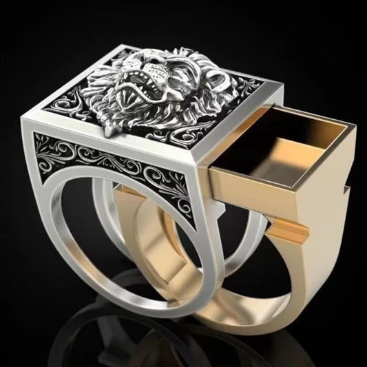 Hot Selling Lion Two Piece Ring Set Fashion Ring Men'S Ring